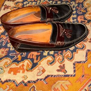 Johnston & Murphy Black and Brown Tassel Loafers